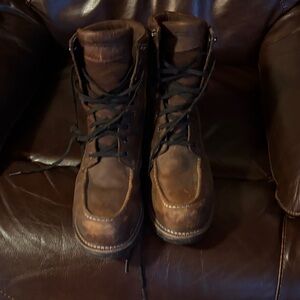 Rugged Wolverine Brown Leather Men's 8” Boots